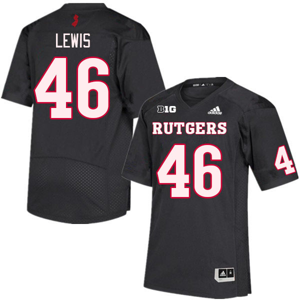 Men #46 Kareem Lewis Rutgers Scarlet Knights College Football Jerseys Stitched Sale-Black - Click Image to Close